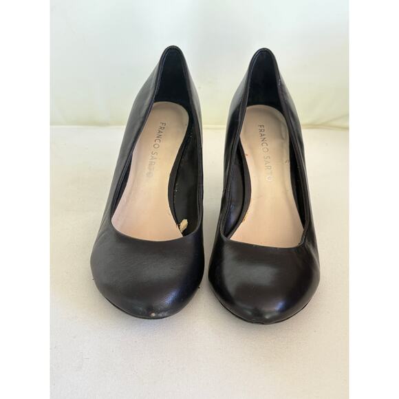 Franco Sarto Leather Wedge Heels 6.5 Pumps Academia Office Career Prep 90s Y2K - Picture 3 of 5